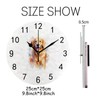 QAZPL Nuansexi Wall Clocks PVC Watercolour Painting Golden Dog Round