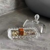 Beaded Glass Butter Dish wiht Lid, Classic Covered 2-Piece ,Clear