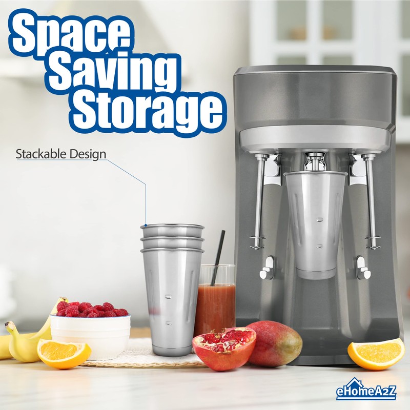 eHomeA2Z Malt Cup Stainless Steel Ice Cream Milkshake Commercial Grade