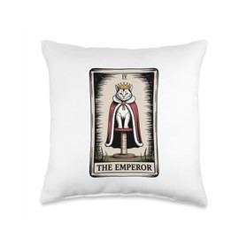Cat Tarot Card The Emperor Cat Scratching Post Tree Cat Throw Pillow