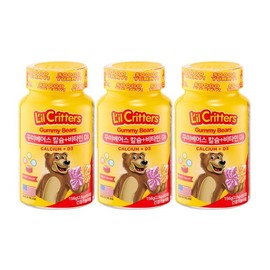 J&M Partners Lil Critters Kumi Bears Calcium+Vitamin D3 60 gummies 3pcs / 릴크리터스 꾸미베어스 칼슘+비타민D3 60구미 3개