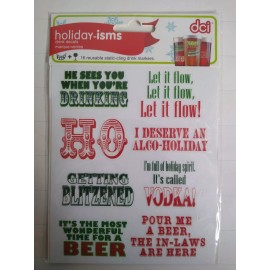 dci Holiday- isms  Drink Decals 16 reusable static-clink drink markers