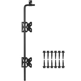 18" Heavy Duty Cane Bolt Gate Drop Rod Gate Drop Pin Upgraded Lockable Drop Bolt for Gate Safe, Solid Steel Gate Hardware Holding Wooden Vinyl Metal Fence Gates with Black Finish