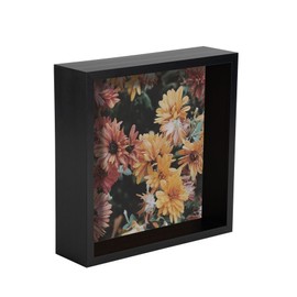 Nicola Spring 3D Shadow Box Photo Frame - 8 x 8 (20 x 20cm) - Pack of 1 - Black 3D Photo Frame 3D Box Picture Frame Deep Box Square Display Case for Crafts, Keepsakes, Wedding, Graduation
