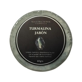 Nuestra Tierra Cosmética Jabón de Turmalina, Limpia Ilumina y Desintoxica, Rostro y Cuerpo, 60g