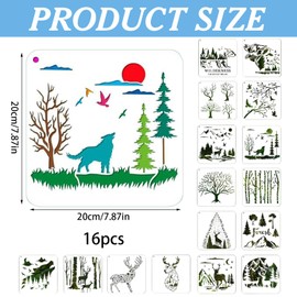 SHUOHONG Pack of 24 Stencils Painting, Small Stencils for Crafts, Painting Stencil Set, Wall Stencil, Reusable Plastic Drawing Stencils for DIY Scrapbooking Decoration