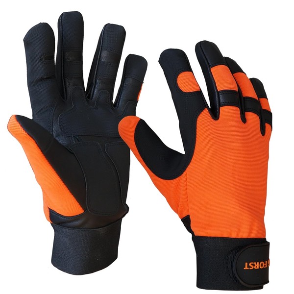SWS Forst GmbH Leather Cut Protection Gloves Double-Sided Protection Forestry