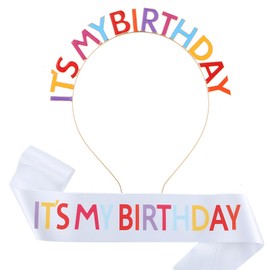 Birthday Crown for Girls Birthday Tiara Birthday Girl Sash Happy Birthday Crown for Women Alloy Material Colorful Letters for Birthday Party & Festivals (B)