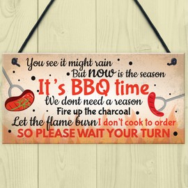 RED OCEAN BBQ Novelty Hanging Garden Sign SummerHouse Bar Man Cave Shed Plaque Friendship Gift