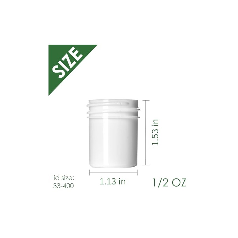 Plastic Ointment Jars with Lids 0.5 Oz – 10 Pack