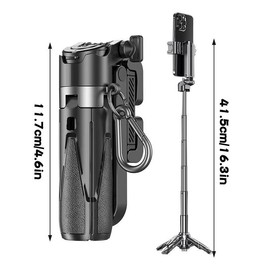 Portable Phone Selfie Stick Tripod, 1 Count Retractable Phone Tripod with Wireless Remote Control, Phone Camera Mount Accessories for Live Streaming, Video Recording, Vlogging Kit, Travel Gadgets, Gifts for Mums