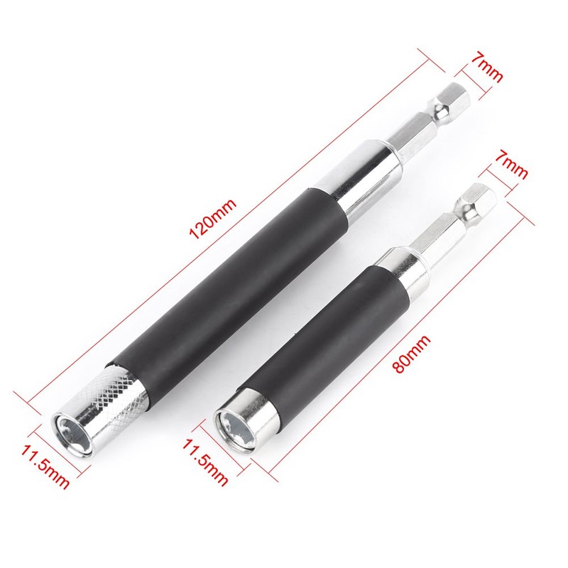 2pcs Extendible Hex Shank Magnetic Screwdriver Drill Bit Holder Extension