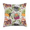 Potted Plants Cats Houseplants Hanging Planters Cute Pattern Throw Pillow