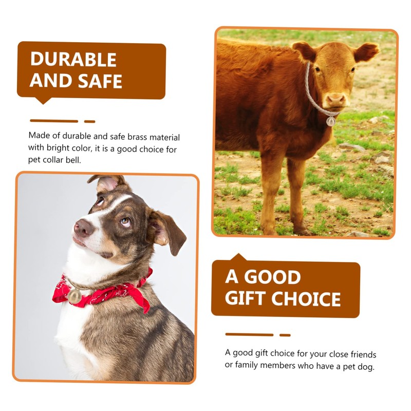 Kisangel Elegant Bell Brass Bells for Pet Collar Dog Cattle