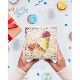 Liobelon Ice Cream Shape Silicone Mold, Ice Cream Cone Mold & Ice-Cream Ball Candle Mold, Non Stick Baking Mould For Candy Chocolate Jelly Ice Handmade Soap Resin Craft Wedding Birthday Party Decor