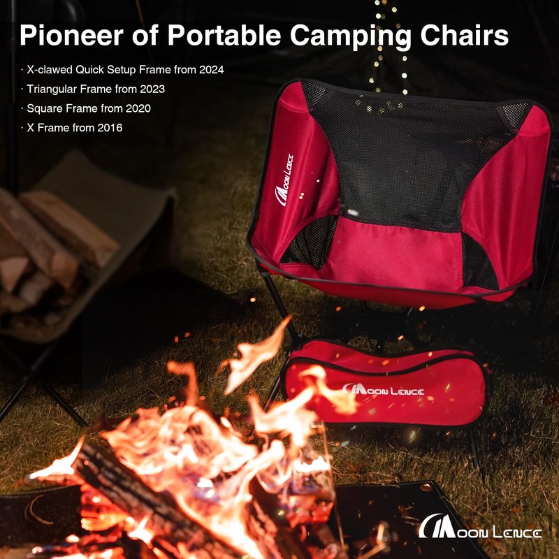 MOON LENCE 2 Pack Portable Camping Chairs Backpacking Chair -