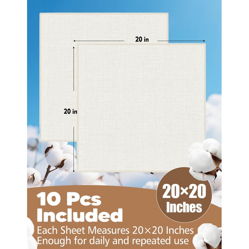 Druvian 10 Pack Premium Cheesecloth, Grade 100 Cotton Cheese Cloth,