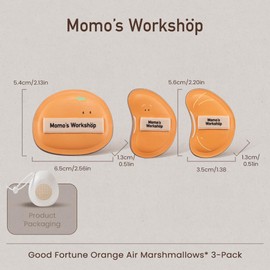 Momo's Workshop Orange Makeup Sponge Set (3pcs) – Large Soft Bounce & Small Firm Bounce PU Leather Puff, Rubycell Blender Sponge for Liquid & Cream Makeup & Storage Case