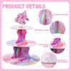 Honeydak 3 Tier Roller Skating Party Cupcake Stand Decorations Roller