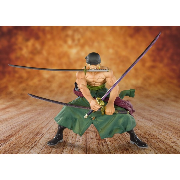 Figuarts Zero One Piece Pirate Hunting Zoro, Approx. 4.3 inches (110 mm), ABS & PVC Painted Complete Figure