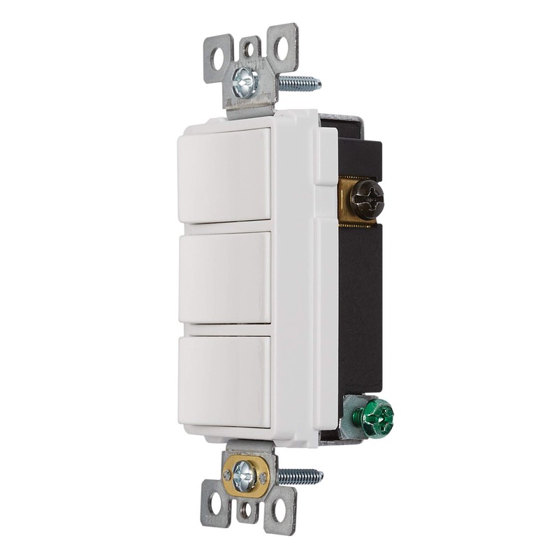 Broan-NuTone P3RW Three-Rocker Switch for Bathroom Exhaust Fan, White Wall