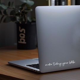 WCDHOR 2 x Make Today Your Bit*h Rearview Mirror Decal Water Bottle Stickers Affirmation Reminder Sticker Laptop Bumper Sticker Tumbler Vinyl Sticker Car Mirror Decal Funny Car Decor (Make Today, White)