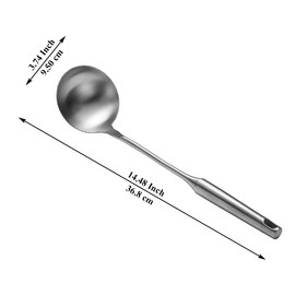 Evanda Stainless Steel Silver Soup Ladle, Serving Spoon, for Restaurant and Home Cooking, Dishwasher Safety