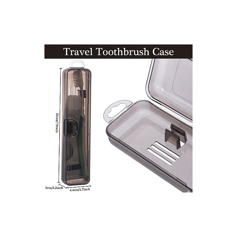 Estuche para cepillo de dientes de viaje, 2 paquetes, transparente