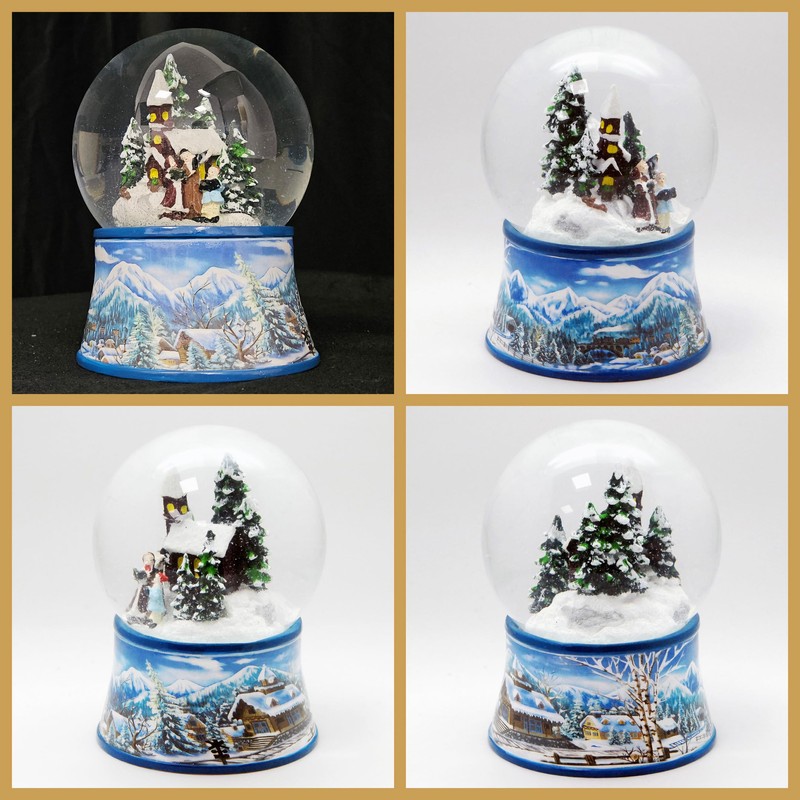 Snow Globe Christmas Walk | Base Winter Landscape Light Blue