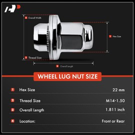 A-Premium M14-1.50 Wheel Lug Nuts Compatible with Toyota Tundra 2007-2021 Sequoia 2008-2021 Land Cruiser Lexus LX470 LX570 Front or Rear 5-PC Set