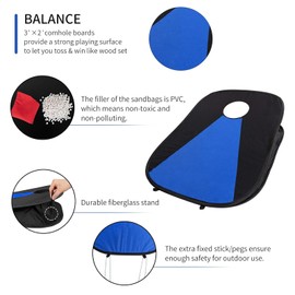 Portable Cornhole Game with 2 Table Top Cornhole Set, Collapsible Corn Hole Boards, 8 Cornhole Bean Bags and Carrying Case, Travel Camping Games, Tabletop Beach Yard Indoor Outdoor Game (3 x 2 feet)