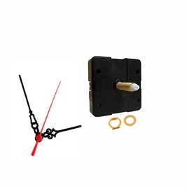 Dhorcas (#026) Quartz Clock Movement Kit for Replacement, 1/4", 1/2", 3/4" or 1" Threaded Motor and 3 1/2" Black Plastic Hands (3/4" Thread Shaft)