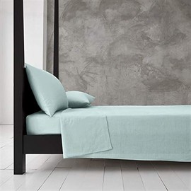 Egypto Easy Care Luxury Bedding Flat Sheets Double – Breathable & Hypoallergic Flat Sheets – Shrinkage & Fade Resistant Flat Bed Sheet Duck Egg