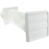 SPARES2GO Universal Exterior Wall Tumble Dryer Venting Kit (White, 4"