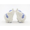 Cosmos Gifts 21017 White with Blue Porcelain Elephant Salt and