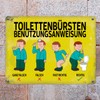 Metal Sign with Saying "Toilettenbürstenbenutzungsanweisung" [German Language