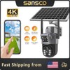 Sansco Solar Powered 4MP Wireless WiFi Home Outdoor PTZ Security