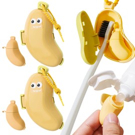 2pzs Estuche para Cepillo de Dientes,Funda para Cepillo de Dientes con Compartimento para Pasta de Dientes,Estuche Porttil para Cepillos de Dientes...