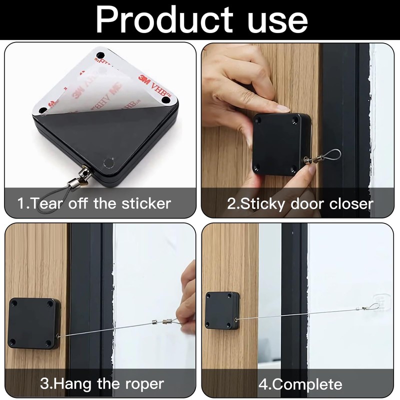 Xrten Punch-Free Automatic Sensor Door Closer, 800g Automatic Door Closer,