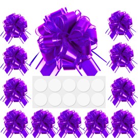 KJSHENDI Gifts Wrapping Pull Bows: Bulk Premium Matte Purple Ribbon Bows for Presents - Gift Wrap Accessiroes for Holiday Decorations & Easter & Mother's Day(6 Inch 12 Pack)