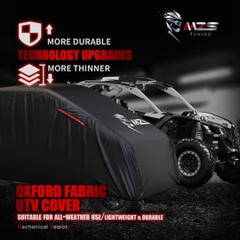 MZS UTV Cover 4 Seater, Side by Side Cover Waterproof Outdoor All Weather Protection Fit up to 177 Inch Compatible with Maverick X3 MAX DS RS MR Turbo R