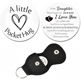 Daughter Birthday Gift from Mom Dad, To My Daughter Inspirational Gifts, I Love You Daughters Pocket Hug Keychain Presents for Daughter in law Christmas Graduation Wedding Gift for Women Girls