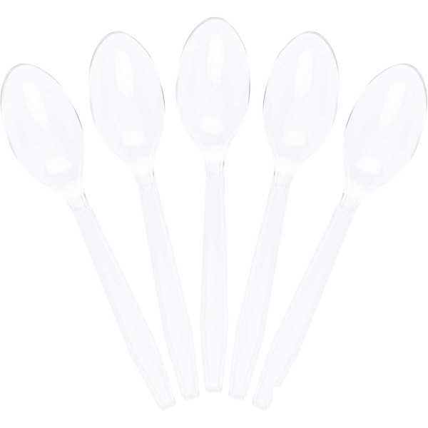 Plasticpro Clear Plastic Tea Spoons Disposable Cutlery Utensils 50 Count