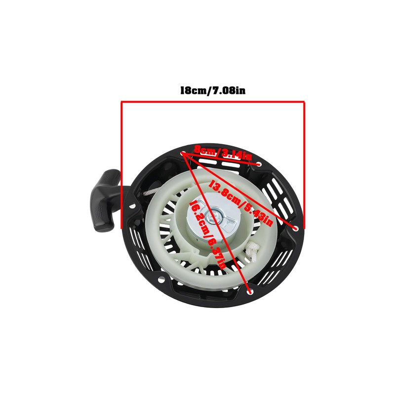 YINETTECH Recoil Pull Start Starter 180mm Generator Starter Compatible with