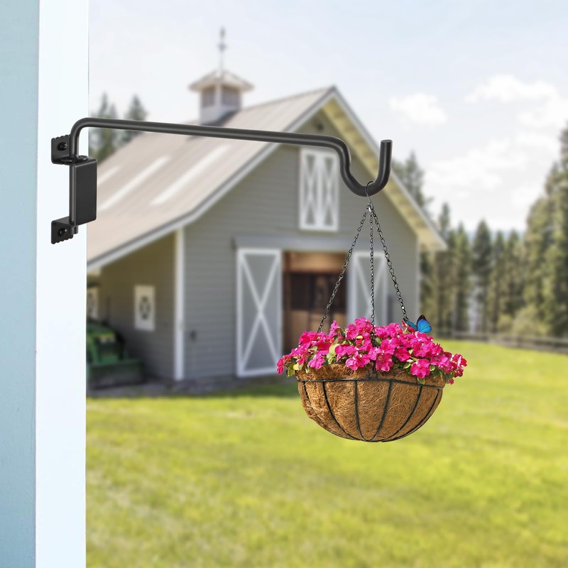 16"Swivel Plant Hanger - 360° Outdoor Hanging Brackets with 12-Directional
