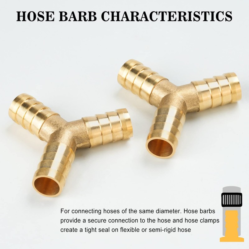 nutmanel Brass Y-piece hose connector, 12 mm, 3-way hose connector