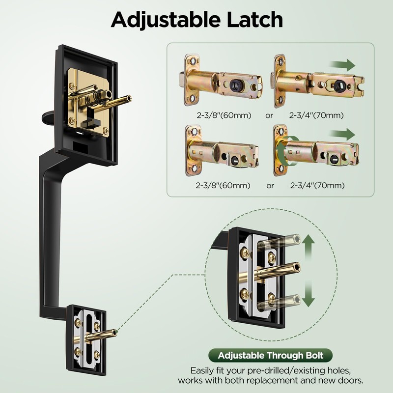 MAXECURITY Bronze Front Door Lock Set, Modern Exterior Door Handle