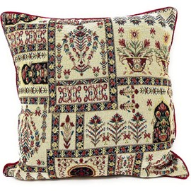 DaDa Bedding Set of 4 Pieces Woven Floral Throw Pillow Covers - Lovely Spring Time Whimsical Tropical Rainforest Garden Botanical - Colorful Tapestry Cushions Bundle Pack - Square Size 16" x 16"