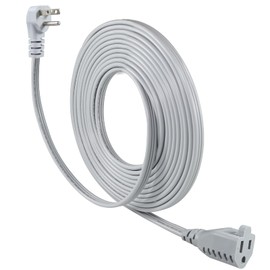KUNCAN Appliance Power Extension Cord - 3 Prong Flat Wire SPT-3 14 AWG Heavy Duty Male to Female Extender Low Profile Grounded Cable for Major AC Unit, Air Conditioner, Refrigerator (25 Feet)