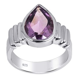 Orchid Jewelry 925 Sterling Silver Anniversary Rings For Women - Delightful 4.8 Carats Purple Amethyst Gemestone
